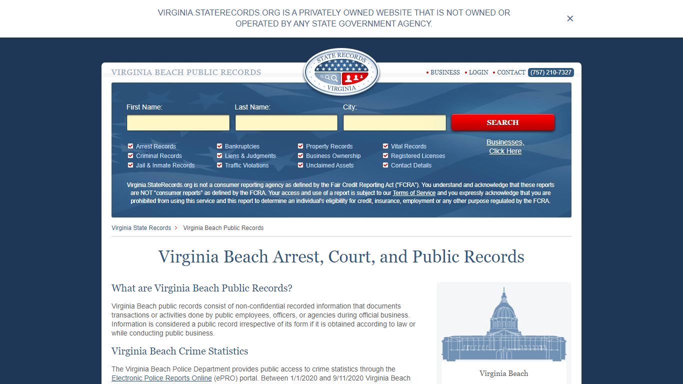 Virginia Beach Arrest, Court, and Public Records