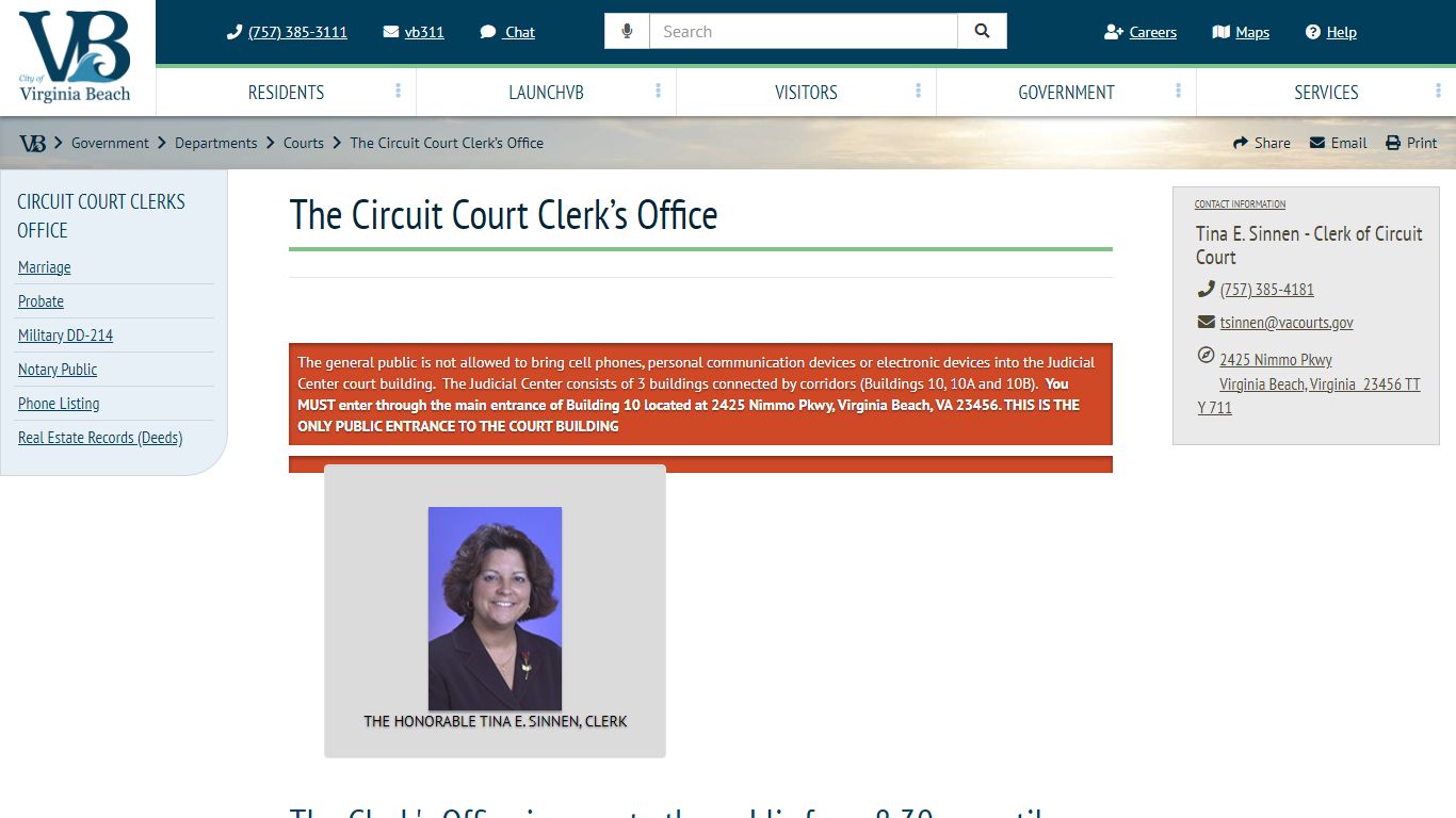The Circuit Court Clerk’s Office - Virginia Beach, Virginia